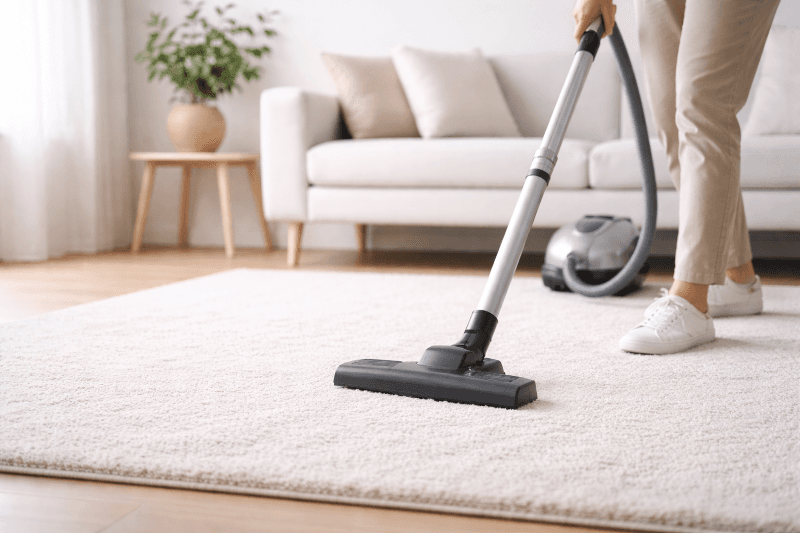 Imuroidaan olohuoneen mattoa